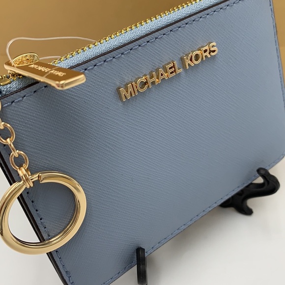 MICHAEL KORS SMALL TOP ZIP
COINPOUCH WITH ID CARD PALE BLUE 
COLOR - Picture 9 of 12